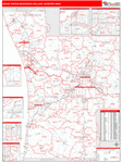 Grand Rapids-Wyoming Metro Area Wall Map Red Line Style